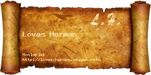 Lovas Herman névjegykártya